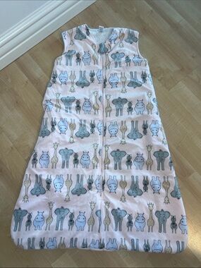 Girls' Pink Animal-Print Sleeveless Sleep Sack - Cozy Zip Front